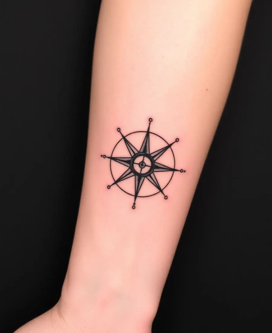 Tatouage Rose des vents – Avant-bras interne