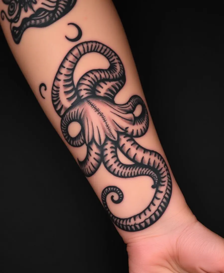 Tatouage Tentacules du Kraken – Avant-bras