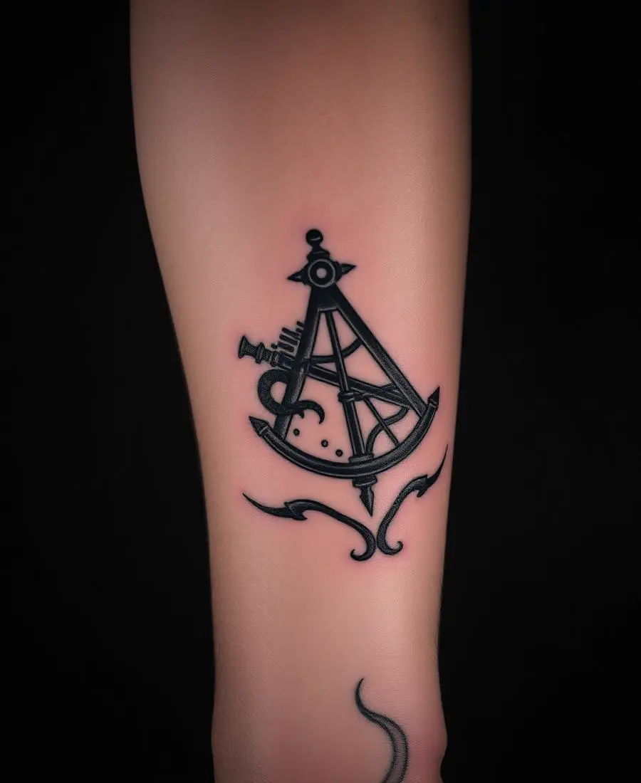 Tatouage Sextant du navigateur – Avant-bras interne